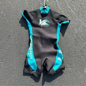 Vintage Kabbani Swim / short sleeve Wetsuit - Black and Blue